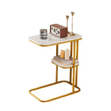Modern Living Room Side Table 2 Tier Rounded Corners Easy Clean