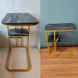 Modern Living Room Side Table 2 Tier Rounded Corners Easy Clean