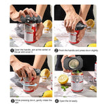 Topless Can Opener Manual Kitchen Tool for Beer Soda and Tin Bottles - Grey