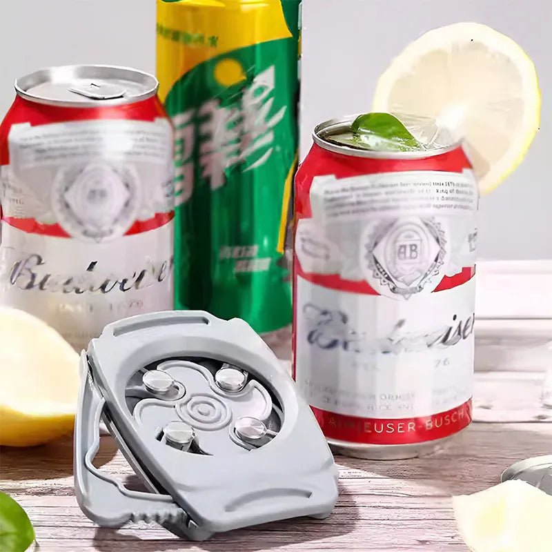 Topless Can Opener Manual Kitchen Tool for Beer Soda and Tin Bottles - Red