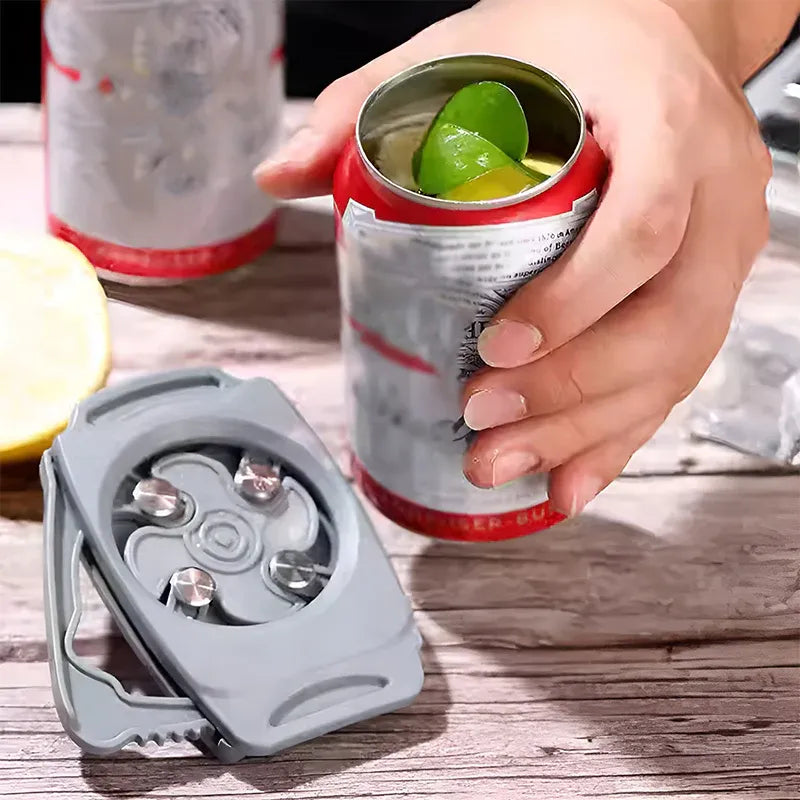 Topless Can Opener Manual Kitchen Tool for Beer Soda and Tin Bottles - Red