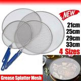 4Size Anti Splatter Guard Oil Net Splash Cover Pan Screen Kitchen Cooking Frying - 29CM
