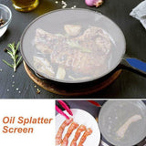 4Size Anti Splatter Guard Oil Net Splash Cover Pan Screen Kitchen Cooking Frying - 33CM
