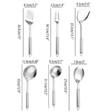6PCS Stainless Steel Kitchen Utensil Set with Frying Spatula Colander and Spoon