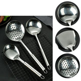 6PCS Stainless Steel Kitchen Utensil Set with Frying Spatula Colander and Spoon