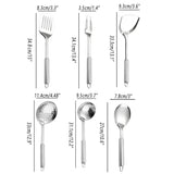 6PCS Stainless Steel Kitchen Utensil Set with Frying Spatula Colander and Spoon