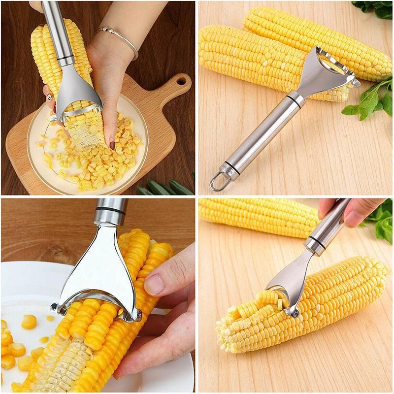 One-Step Corn Peeler Thresher Tools Kitchen Cob Kerneler Cutter Stripper Remover