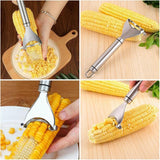 One-Step Corn Peeler Thresher Tools Kitchen Cob Kerneler Cutter Stripper Remover