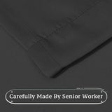 2pcs Semi Blackout Curtain Fabric Solid Colour Home Decor Drapes for Living Room - Black - 132x160cm