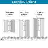 2pcs Semi Blackout Curtain Fabric Solid Colour Home Decor Drapes for Living Room - Black - 132x160cm