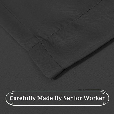 2pcs Semi Blackout Curtain Fabric Solid Colour Home Decor Drapes for Living Room - Black - 132x160cm