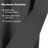 2pcs Semi Blackout Curtain Fabric Solid Colour Home Decor Drapes for Living Room - Black - 132x160cm