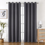 2pcs Semi Blackout Curtain Fabric Solid Colour Home Decor Drapes for Living Room - Light Grey - 132x160cm