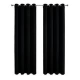 2pcs Semi Blackout Curtain Fabric Solid Colour Home Decor Drapes for Living Room - Yellow - 132x160cm