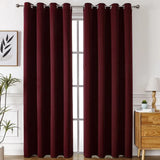 2pcs Semi Blackout Curtain Fabric Solid Colour Home Decor Drapes for Living Room - Dark Grey - 132x160cm