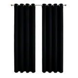 2pcs Semi Blackout Curtain Fabric Solid Colour Home Decor Drapes for Living Room - Dark Grey - 132x160cm