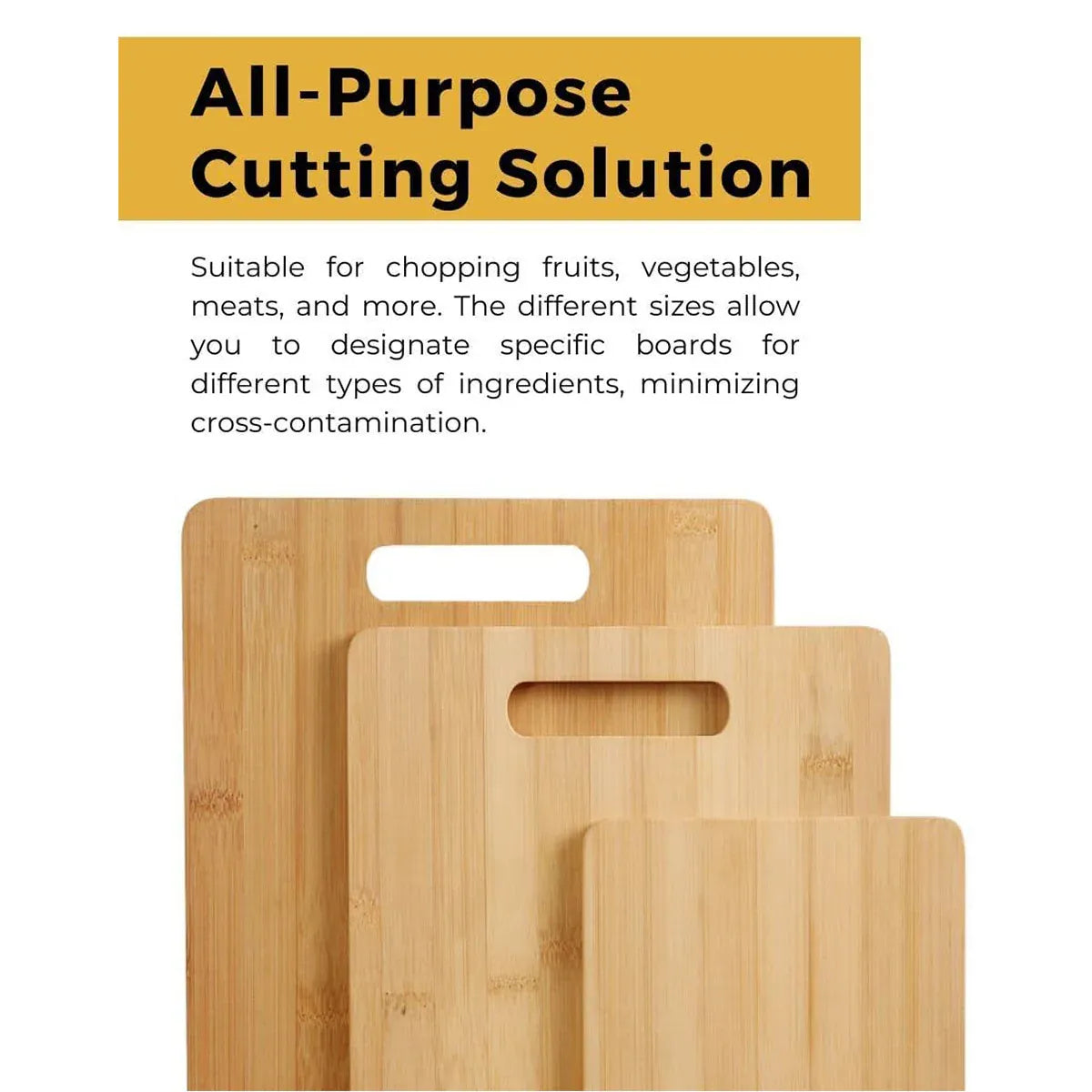 Household Cutting Board Set 3PCS Square Wooden Kitchen Chopping Boards For Food