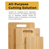 Household Cutting Board Set 3PCS Square Wooden Kitchen Chopping Boards For Food