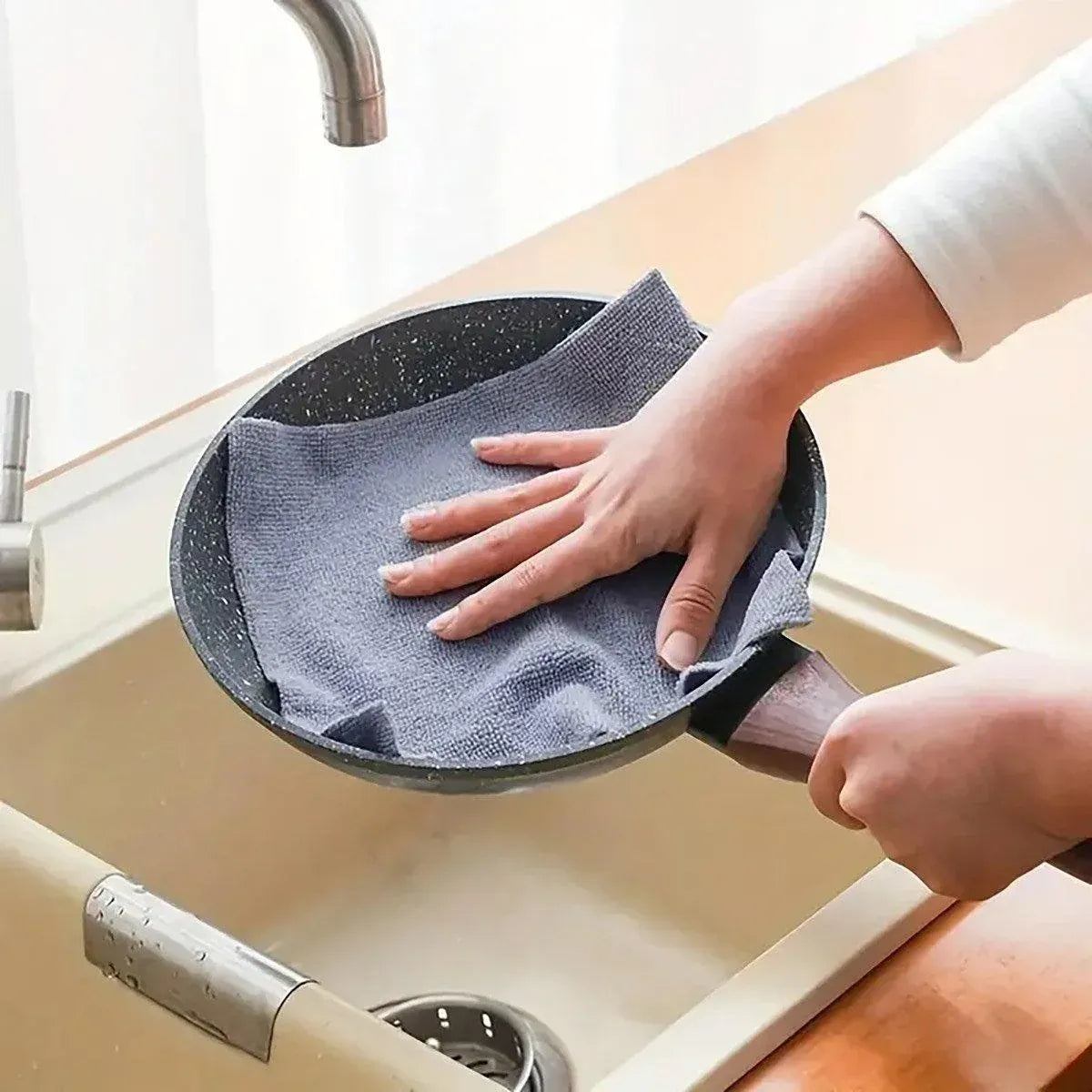Multifunctional Kitchen Cleaning Towel Strong Absorbent Hand Tear Dish Cloth - Blue