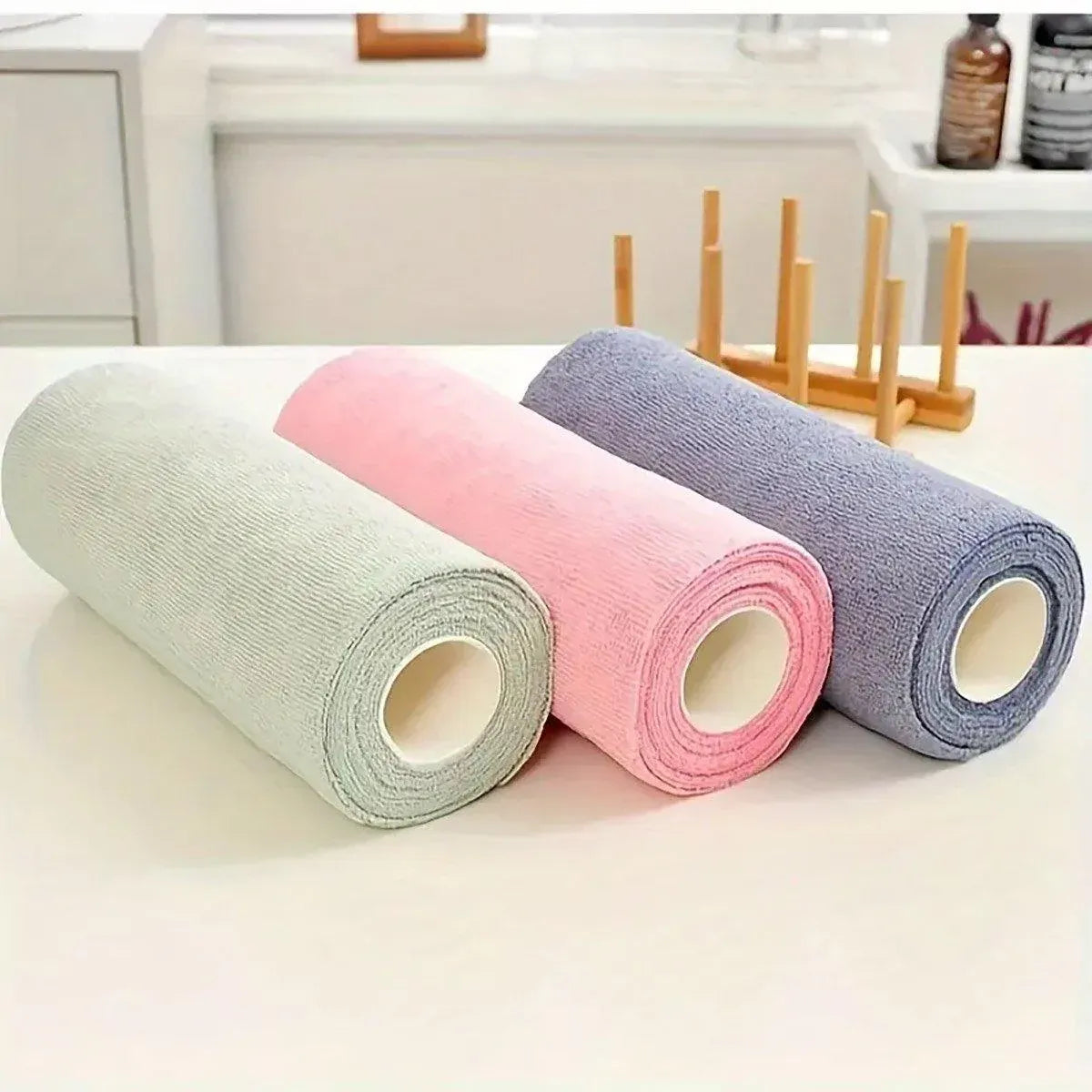Multifunctional Kitchen Cleaning Towel Strong Absorbent Hand Tear Dish Cloth - Pink