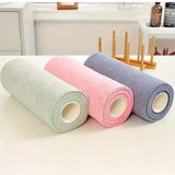 Multifunctional Kitchen Cleaning Towel Strong Absorbent Hand Tear Dish Cloth - Pink