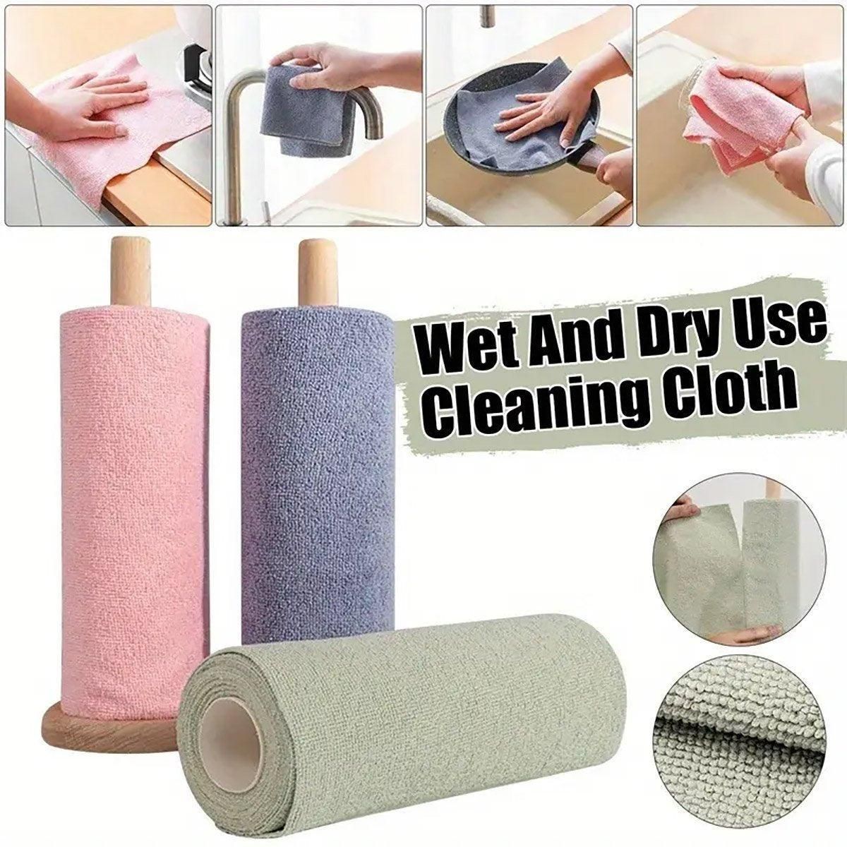 Multifunctional Kitchen Cleaning Towel Strong Absorbent Hand Tear Dish Cloth - Pink