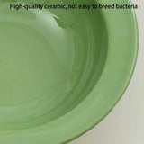 Ceramic Slanted Double Pet Bowl Cat Dog Food Water Bowl Non-Slip Feeding Dish - Purple