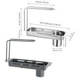 Retractable Kitchen Sink Draining Rack Water Filter Basket Storage Shelf Home - Silver