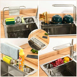 Retractable Kitchen Sink Draining Rack Water Filter Basket Storage Shelf Home - Silver