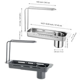 Retractable Kitchen Sink Draining Rack Water Filter Basket Storage Shelf Home - Silver
