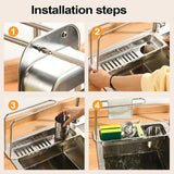 Retractable Kitchen Sink Draining Rack Water Filter Basket Storage Shelf Home - Grey