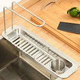 Retractable Kitchen Sink Draining Rack Water Filter Basket Storage Shelf Home - Grey
