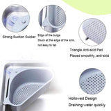 Triangle Sink Kitchen Storage Drain Basket Rack Shelf Holder Strainer Organizer - Beige