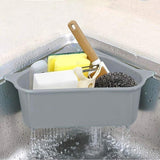 Triangle Sink Kitchen Storage Drain Basket Rack Shelf Holder Strainer Organizer - Beige