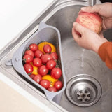 Triangle Sink Kitchen Storage Drain Basket Rack Shelf Holder Strainer Organizer - Beige