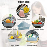 Triangle Sink Kitchen Storage Drain Basket Rack Shelf Holder Strainer Organizer - Beige