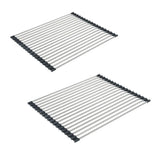 Multifunctional Stainless Steel Draining Rack Folding Sink Organizer for Kitchen - 580 x 400mm