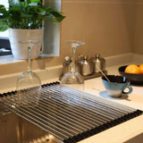 Multifunctional Stainless Steel Draining Rack Folding Sink Organizer for Kitchen - 580 x 400mm