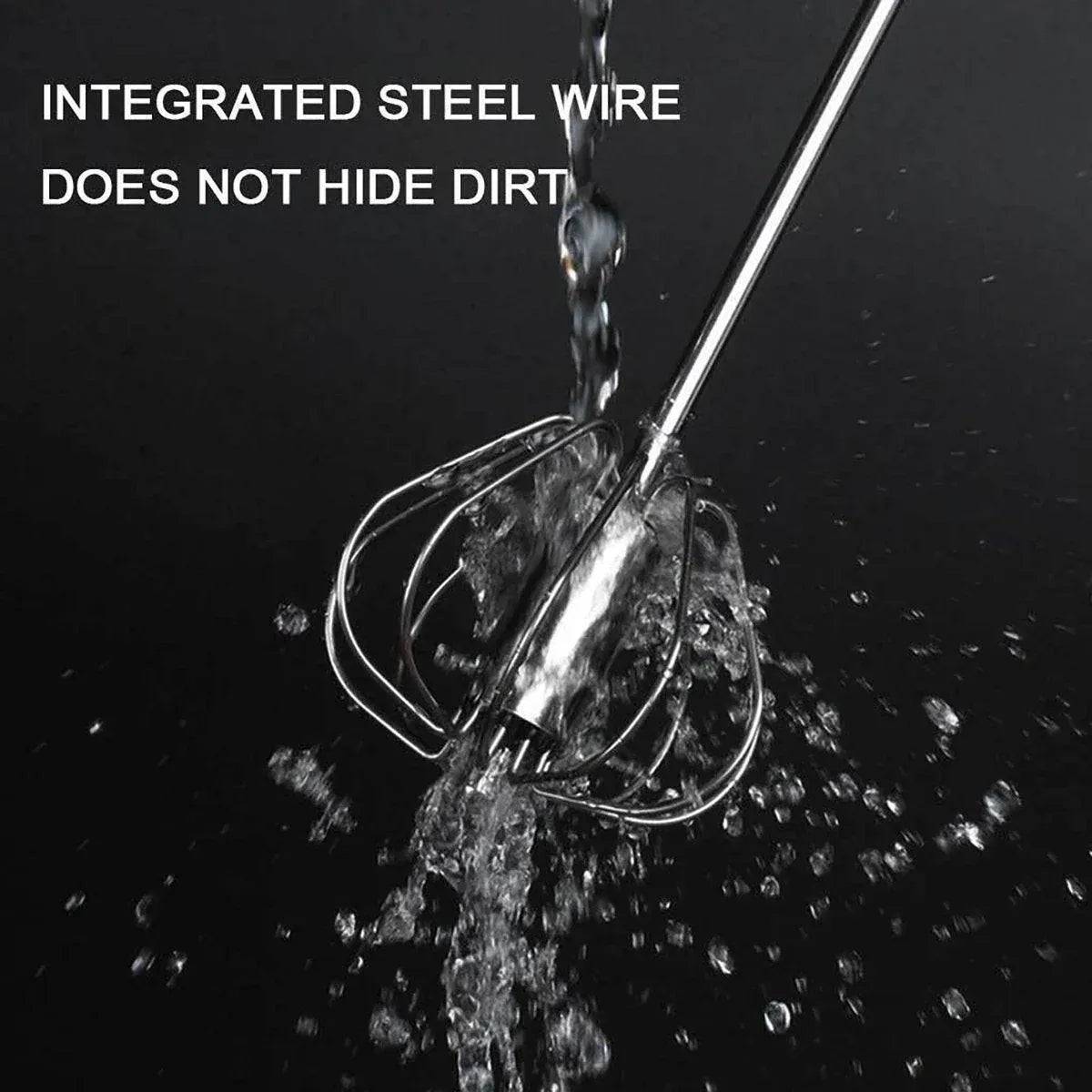 Stainless Steel Semi-Automatic Egg Beater Hand Pressed Kitchen Baking Tool - 10 Inch