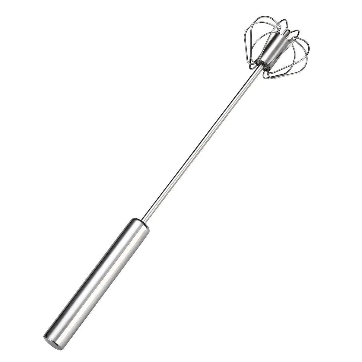 Stainless Steel Semi-Automatic Egg Beater Hand Pressed Kitchen Baking Tool - 12 Inch