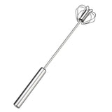 Stainless Steel Semi-Automatic Egg Beater Hand Pressed Kitchen Baking Tool - 12 Inch