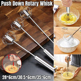 Stainless Steel Semi-Automatic Egg Beater Hand Pressed Kitchen Baking Tool - 12 Inch