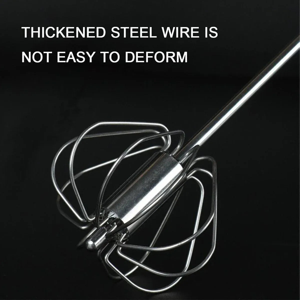 Stainless Steel Semi-Automatic Egg Beater Hand Pressed Kitchen Baking Tool - 12 Inch