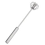 Stainless Steel Semi-Automatic Egg Beater Hand Pressed Kitchen Baking Tool - 12 Inch