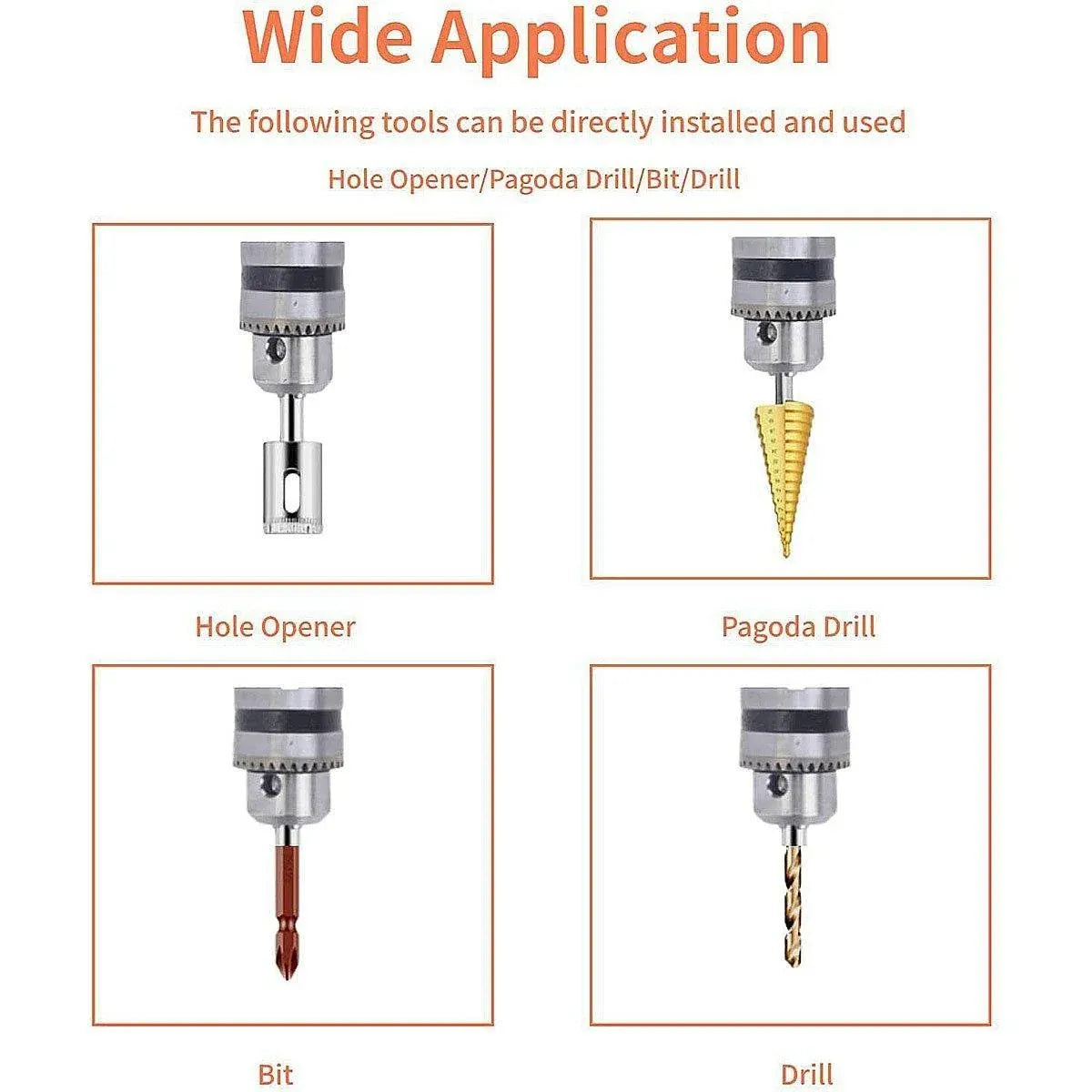 90-Degree Right Angle Drill Attachment 1/4inch Drive Adapter with Chuck Key Tools
