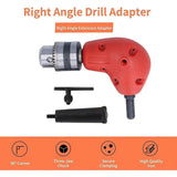 90-Degree Right Angle Drill Attachment 1/4inch Drive Adapter with Chuck Key Tools