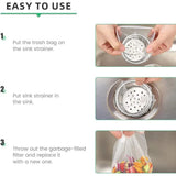 300pcs Disposable Kitchen Sink Strainer Anti Clogging Sewer Mesh Pocket Filter