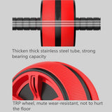 Abdominal Muscle Wheel Exercise Roller Fitness Equipment for Home Gym Men Women - Red