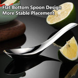 10pcs Stainless Steel Flat Bottom Spoon Household Kitchen Dining Soup Spoon Set