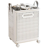 Folding Portable Laundry Basket Multifunctional Storage for Bathroom Household - M-Beige